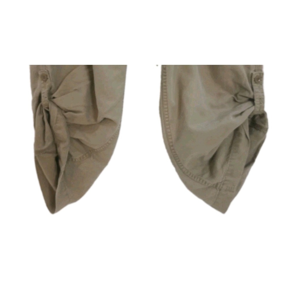 Gap Linen Cotton Canvas Straight Leg Roll Tab Utility Pants Drawstring Pocket 34 - Picture 10 of 16